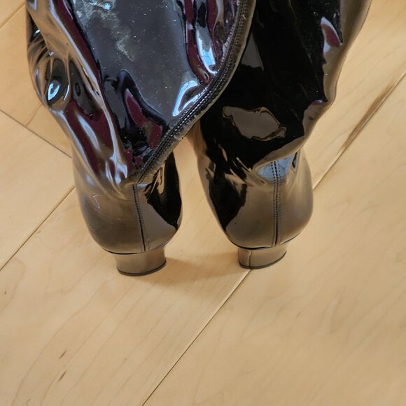 Staud Black Patent Leather Wally Boots Sz 40 - Picture 4 of 6